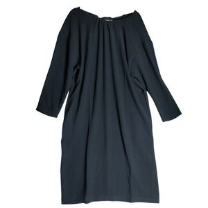 Chicos Black Tie Back Midi Dress Size 2 US 12/14 New